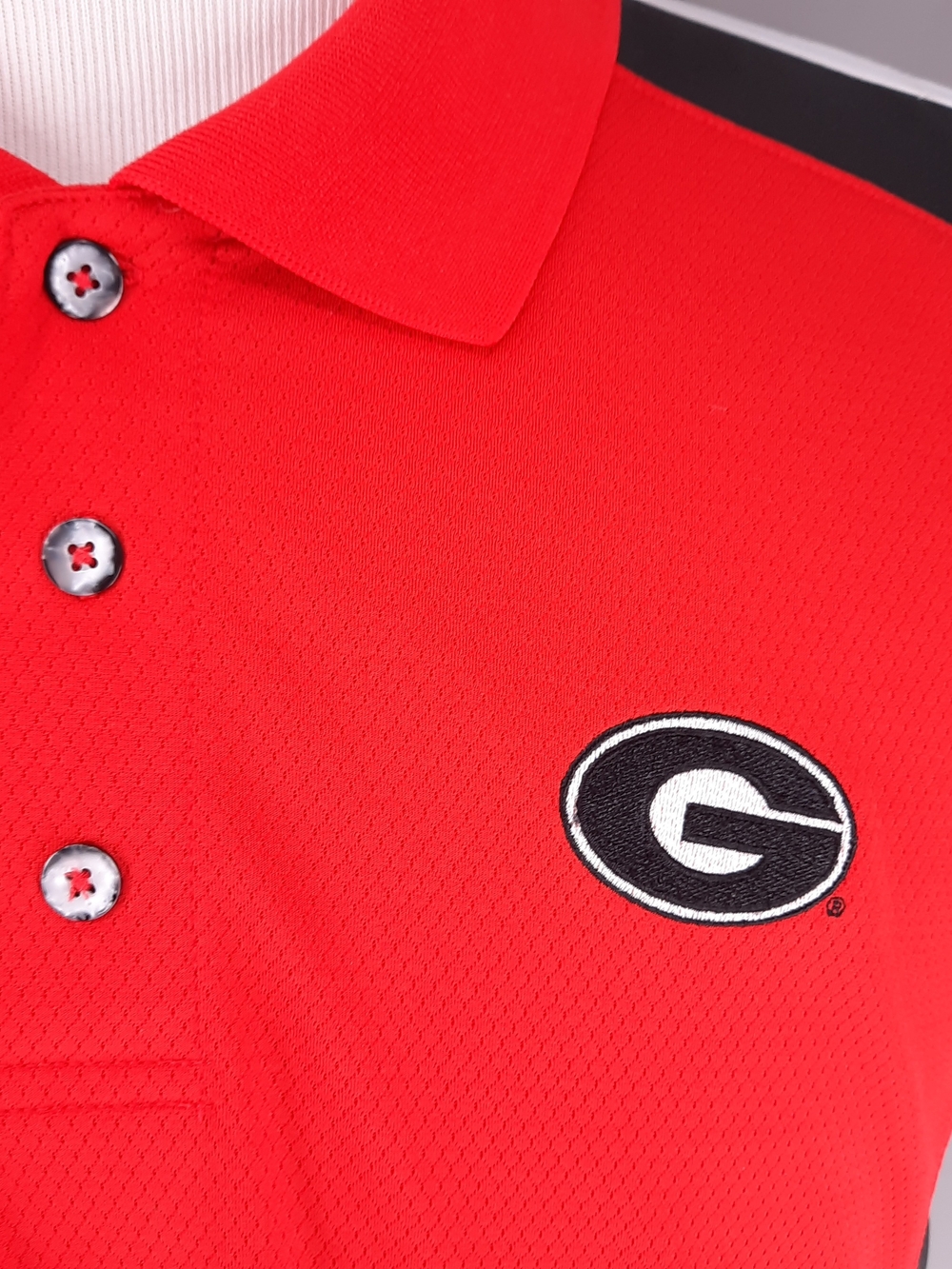 NEW Georgia Bulldogs Polo Shirt Men's L Red NCAA Football Majestic Section 101 - Picture 3 of 10